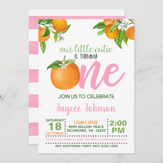 Unsere kleine Süsse dreht eine Einladung - PS (Vorne/Hinten)