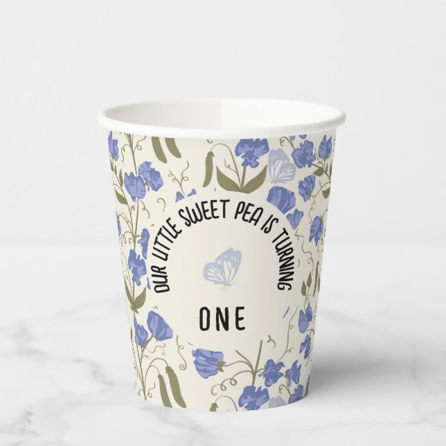 Unsere kleine süße Erbse verwandelt sich in eine Pappbecher (Links)