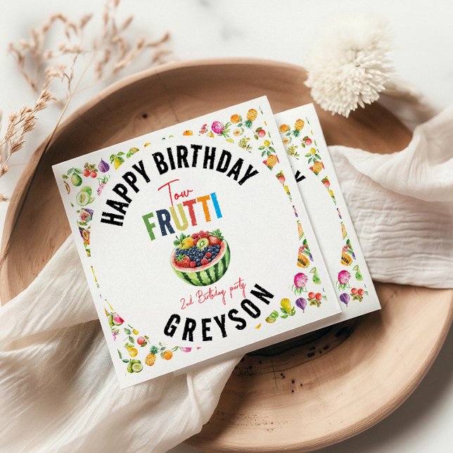 Unsere kleine Süsse fruittiert 2. Geburtstag Party Serviette (Von Creator hochgeladen)