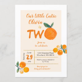 Unsere kleine Süsse ist zwei BIrthday Einladung