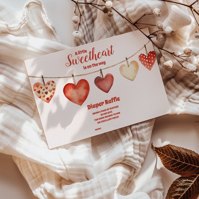 Unsere kleine Süße macht Valentins Diapper Raffle Begleitkarte (Von Creator hochgeladen)
