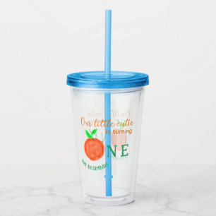 Unsere kleine Süsse orange ein Geburtstagsfrüchte Acryltrinkbecher