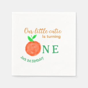 Unsere kleine Süsse orange ein Geburtstagsfrüchte Serviette