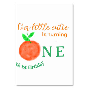 Unsere kleine Süsse orange ein Geburtstagsfrüchte Tischnummer