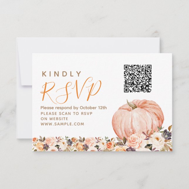 Unsere kleine Sweet Pumpkin 1st Birthday Rsvp Card Dankeskarte (Vorderseite)