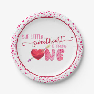 Unsere kleine Sweetheart First Birthday Plate - WH Pappteller