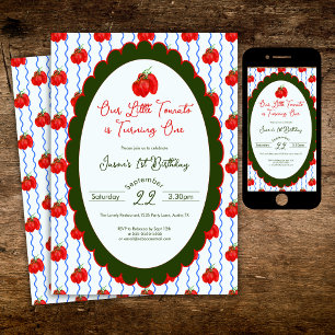 Unsere kleine Tomate macht einen 1. Geburtstag Einladung