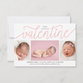 Unsere kleine Valentine-Geburtsankündigung mit Fot Einladung