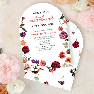 Unsere kleine Wildblume 1. Geburtstag Floral Boho Einladung