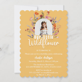 Unsere kleine Wildblume Elegante zum Geburtstag Einladung