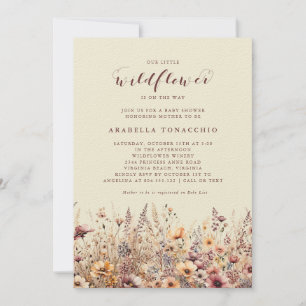 Unsere kleine Wildblume Fall Floral Baby Dusche Einladung