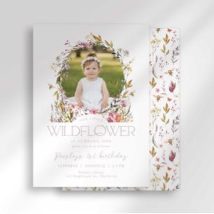 Unsere kleine Wildblume Foto-Geburtstagseinladung Einladung