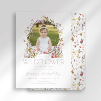 Unsere kleine Wildblume Foto-Geburtstagseinladung Einladung