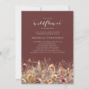 Unsere kleine Wildblume Herbst-Blumen-Baby-Party Einladung