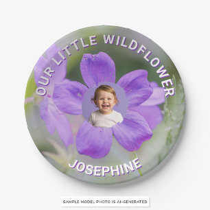 Unsere kleine Wildblume Lila Geranie Benutzerfoto Pappteller