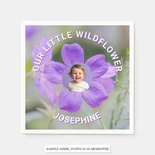 Unsere kleine Wildblume Violette Geranie Benutzerd Serviette
