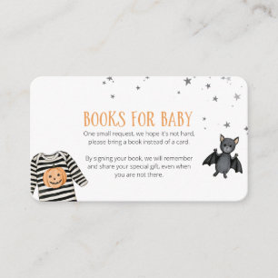 Unsere kleinen Boo-Bücher für die Babyparty Begleitkarte