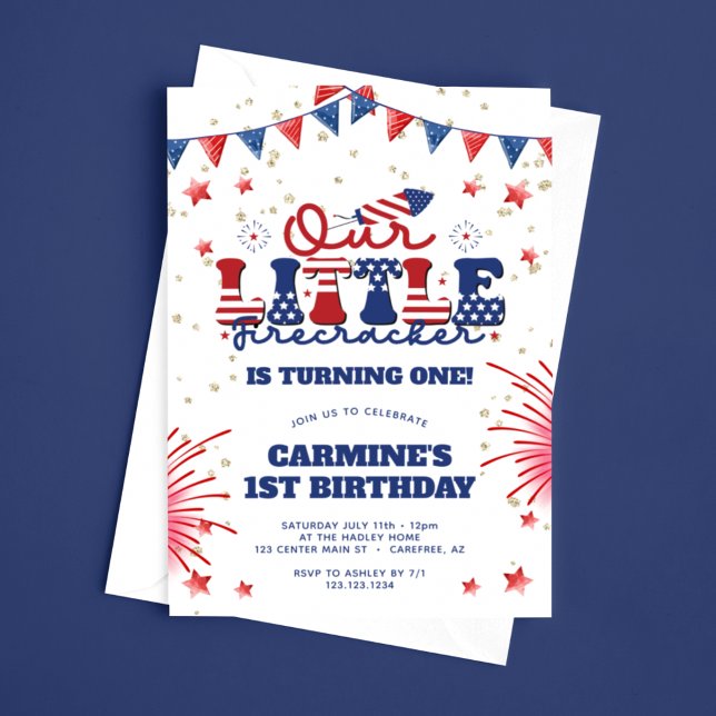 Unsere kleinen Firecracker Boys 1. Geburtstag Einladung (Von Creator hochgeladen)