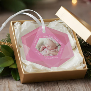 Unsere kleinen Gem October Birthstone Baby Birth S Ornament Aus Glas