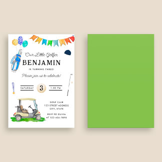 Unsere kleinen Golfer Green Cart Kinder Golf Gebur Einladung