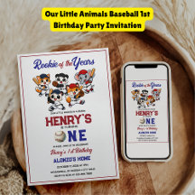 Unsere kleinen Tiere Baseball 1. Geburtstagsfeier