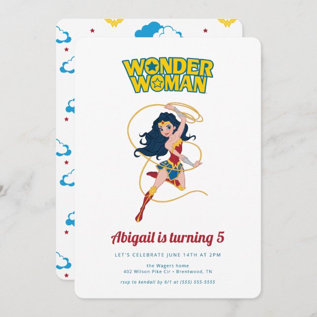 Unsere kleinen Wundermädchen zum Geburtstag Einladung (Vorne/Hinten)