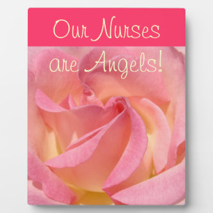Unsere Krankenschwestern sind Engel! Schilder Rosa Fotoplatte