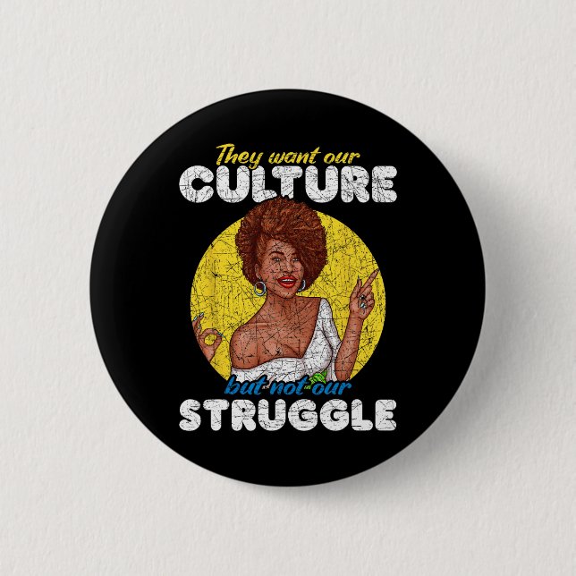 Unsere Kultur will nicht unser Kampf Schwarze Gesc Button (Vorderseite)
