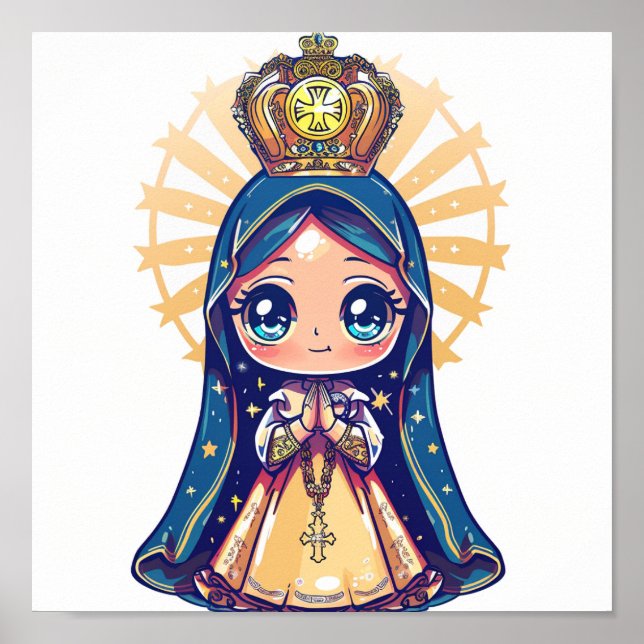 Unsere Lady Aparecida, niedliche kawaii-Art Poster (Vorne)