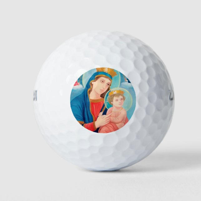 Unsere Lady der ewigen Hilfe für Katholiken Golfball (Vorderseite)
