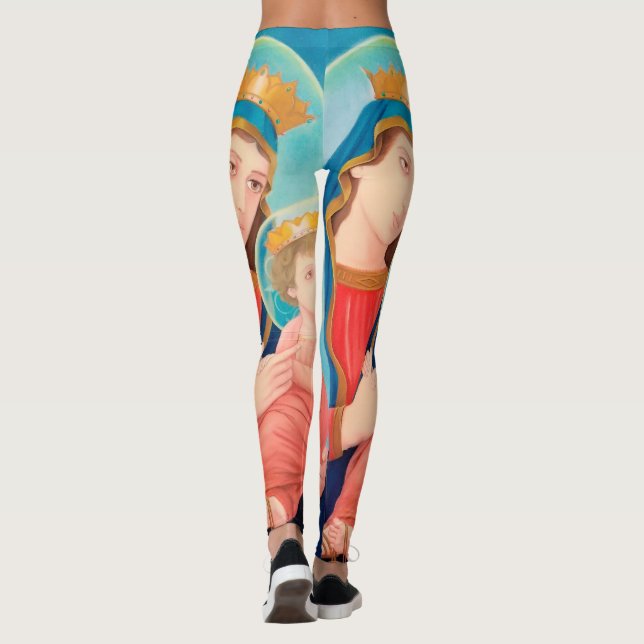 Unsere Lady der ewigen Hilfe für Katholiken Leggings (Rückseite)