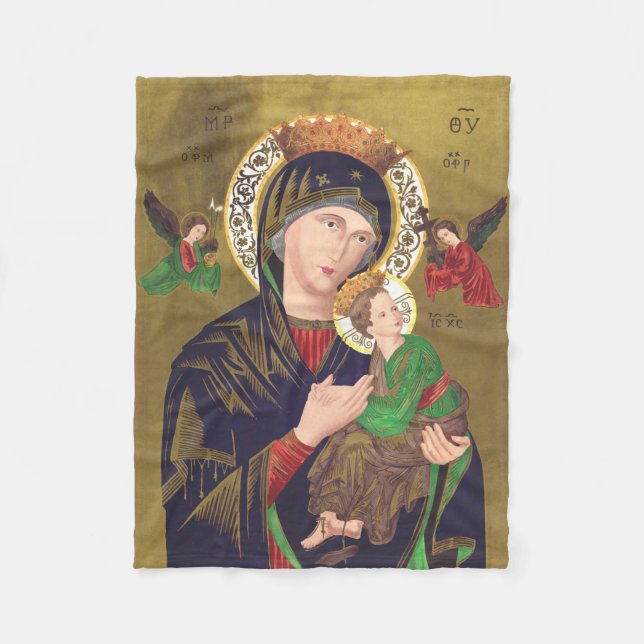 Unsere Lady der ständigen Hilfe Fleecedecke (Vorderseite)