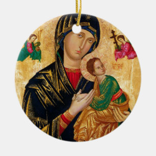 Unsere Lady der ständigen Hilfe Icon Jungfrau Mary Keramik Ornament