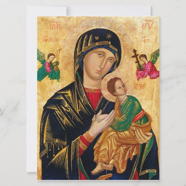 Unsere Lady der ständigen Hilfe Jungfrau Mary Icon Karte (Vorderseite)