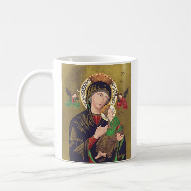 Unsere Lady der ständigen Hilfe Kaffeetasse (Links)
