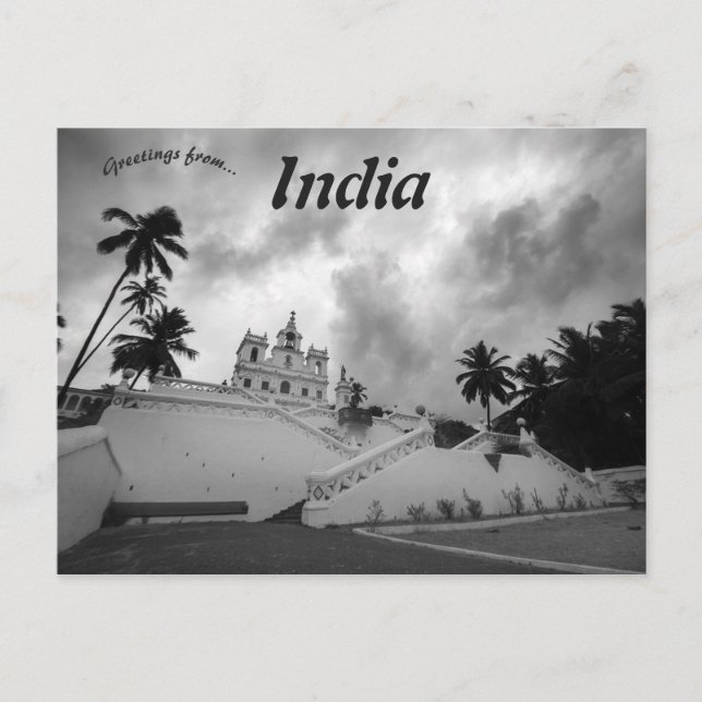 Unsere Lady der unbefleckten Empfängnis Goa Indien Postkarte (Vorderseite)