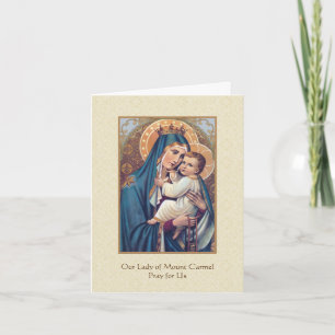 Unsere Lady des Monte Carmel Scapular Jesus Karte