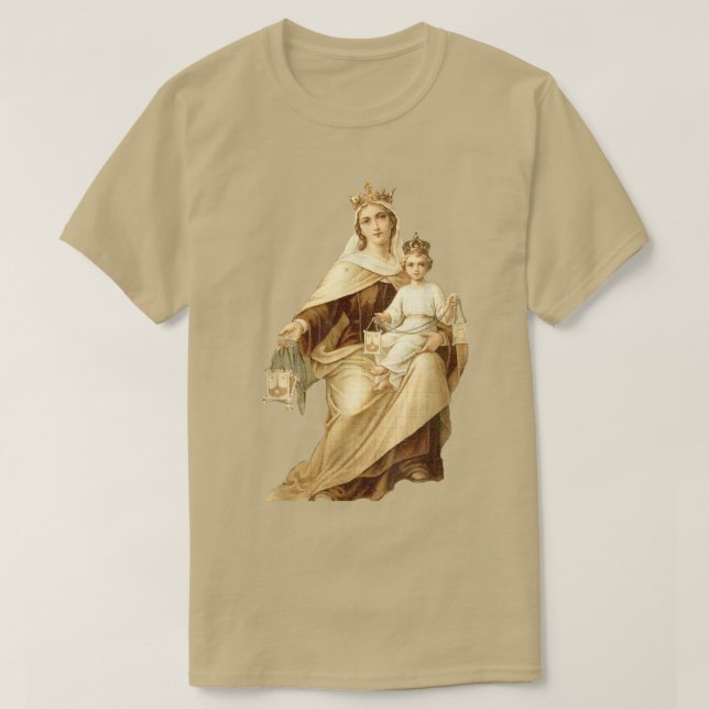 Unsere Lady des Monte Carmel Scapular St Teresa vo T-Shirt (Design vorne)