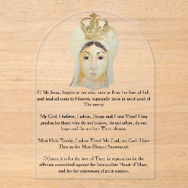 Unsere Lady Fatima Acrylylic Prayer Card Acryleinladungen