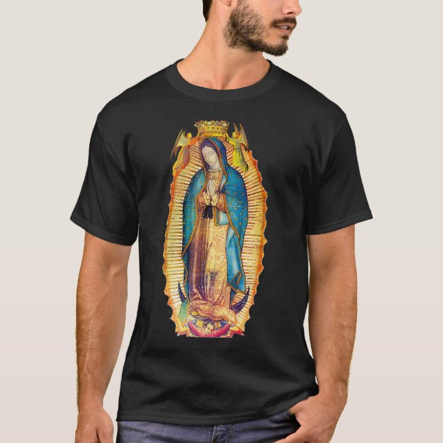 Unsere Lady Guadalupe Jungfrau Mary Mexikanisch T-Shirt (Vorderseite)