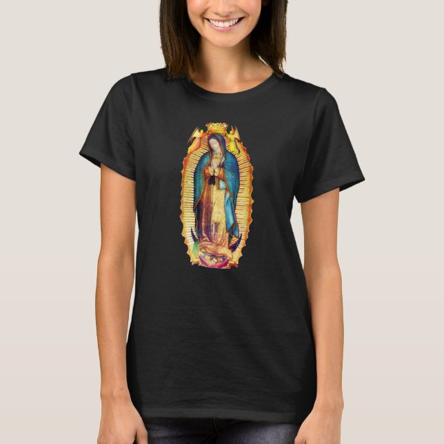 Unsere Lady Guadalupe Katholik T- Jesus Jungfrau M T-Shirt (Vorderseite)