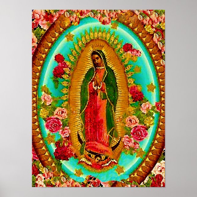 Unsere Lady Guadalupe Mexican Saint Jungfrau Mary Poster (Vorne)