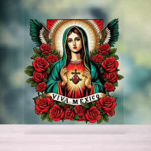 Unsere Lady Guadalupe Mutter Mary Viva Mexico Art Acrylschild