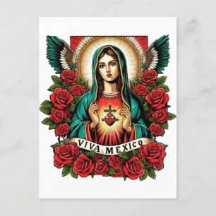 Unsere Lady Guadalupe Mutter Mary Viva Mexico Art Postkarte