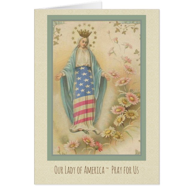 Unsere Lady of America | Flaggen und Blume (Vorne)