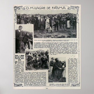 Unsere Lady of Fatima Miracle Newspapier Portugies Poster