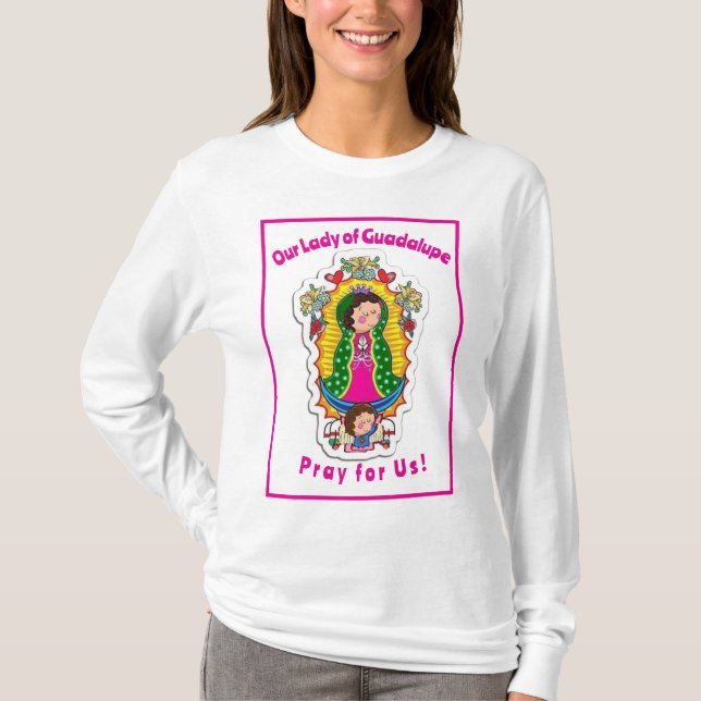 Unsere Lady of Guadalupe Faltes Grußkarte T-Shirt (Vorderseite)