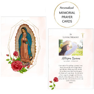 Unsere Lady of Guadalupe Memorial Foto Prayer Card Platzkarte