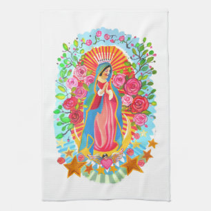 Unsere Lady of Guadalupe Simple White Kitchen Hand Geschirrtuch
