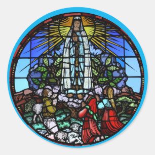 Unsere Lady of Guadalupe Staine Glass Envelope Runder Aufkleber